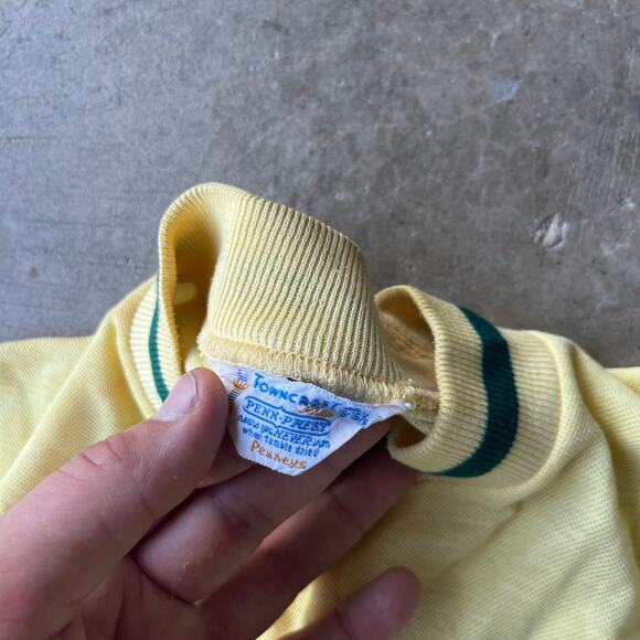 VINTAGE TOWNCRAFT SHIRT MUSTARD YELLOW GREEN MENS MEDIUM 70S - Picture 4 of 5